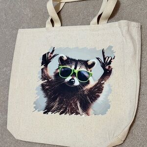 Trendy Raccoon Canvas Tote Bag